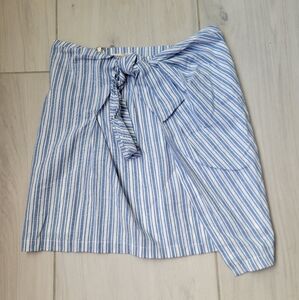 Essue Skirt Size Medium Blue & White Stripes Wrap Pull-on Skirt *New*